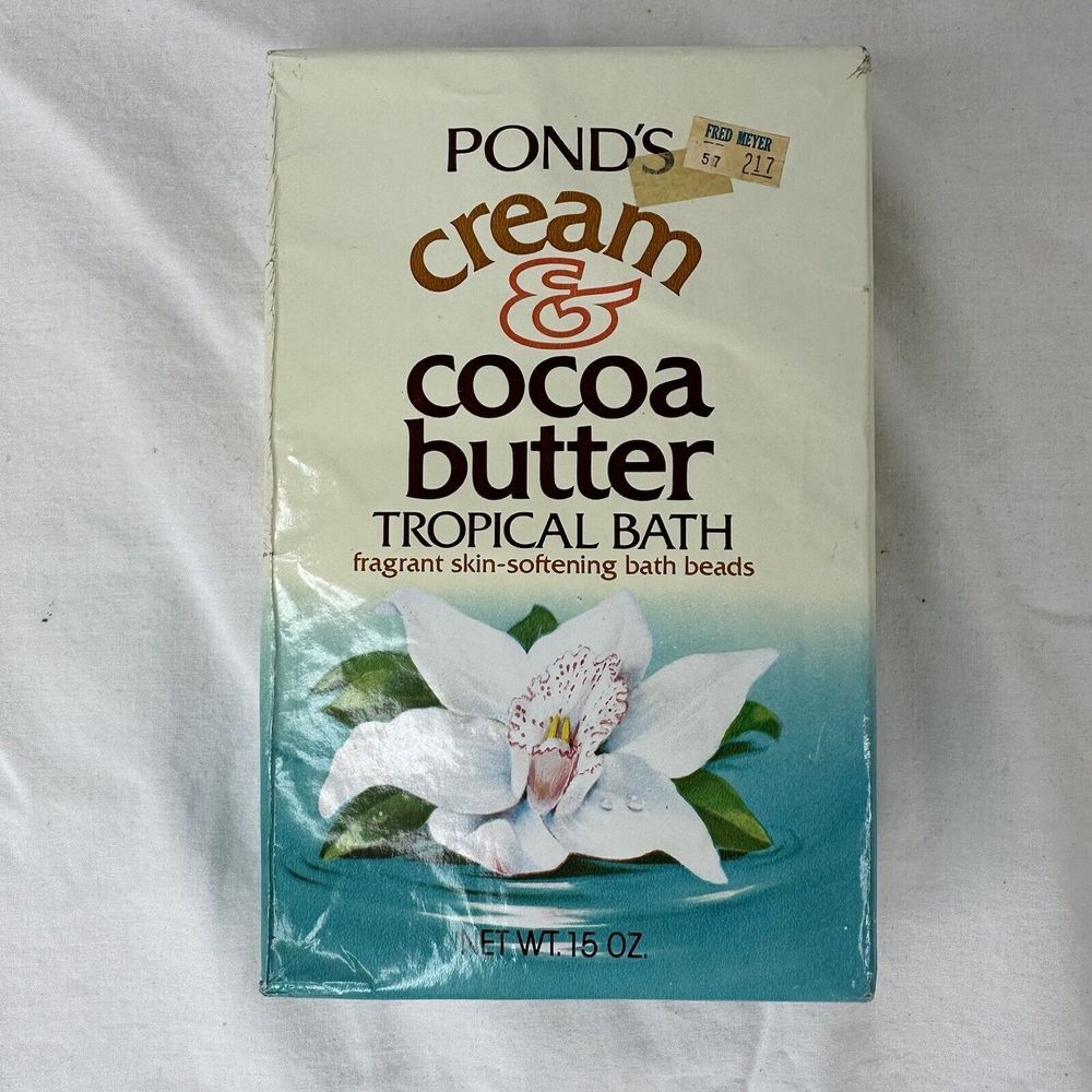 Pond's Cream & Cocoa Butter Tropical Fragrant Skin-softening Bath Beads Vtg NOS
